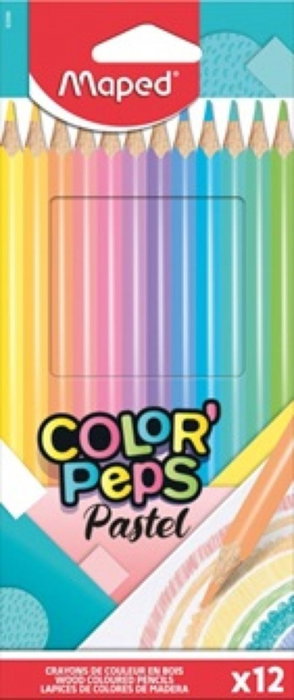 Maped Color'Peps Lápices de Colores Pastel Surtidos, 12 Unidades