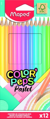 Maped Color'Peps Lápices de Colores Pastel Surtidos de 12 Unidades