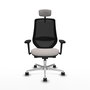 PIQUERAS Y CRESPO Silla de oficina Mardos con mecanismo Sincro/Traslack, Blanco/Negro