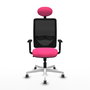 PIQUERAS Y CRESPO Silla de oficina Zulema con mecanismo Sincro, Rosa y Negro