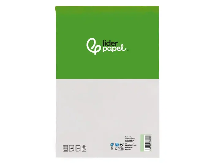 Liderpapel Bloc notas cuadro 4 mm A4 80 hojas