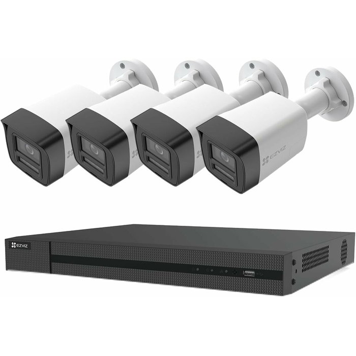 EZVIZ Kit de seguridad H3K PoE 4K con NVR de 8 canales y 2 TB de almacenamiento, Blanco