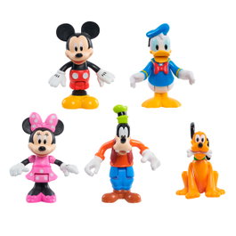 Just Play Disney Set 5 Figuras Articuladas Mickey Mouse Funhouse - 7,6 cm - Personajes Clásicos