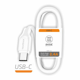 Tech One Tech Cable USB-A a USB-C 1 m Blanco TEC2903