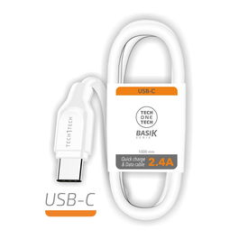 Tech One Tech Cable USB-A a USB-C 1m Blanco Carga Rápida