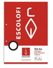 ESCOLOFI Recambio A4 500H 70G Pauta Montessori para 2 Taladros