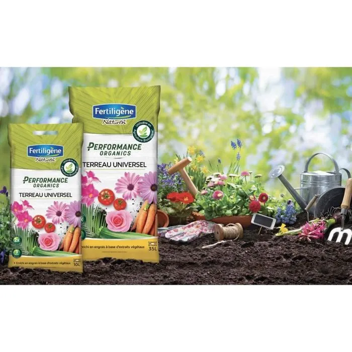 Fertiligene Soil Performance Organics Universal - Sustrato Universal para Plantas de Interior, Exterior y Huerto - 35 L