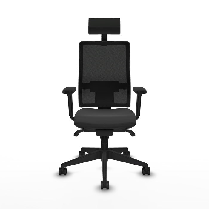 PIQUERAS Y CRESPO Silla de oficina Horna Gris oscuro con malla Negro