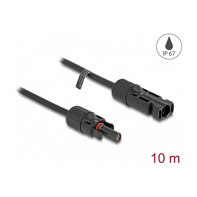 DeLOCK Cable solar DL4 4 mm² MC4 macho a hembra 10 m negro