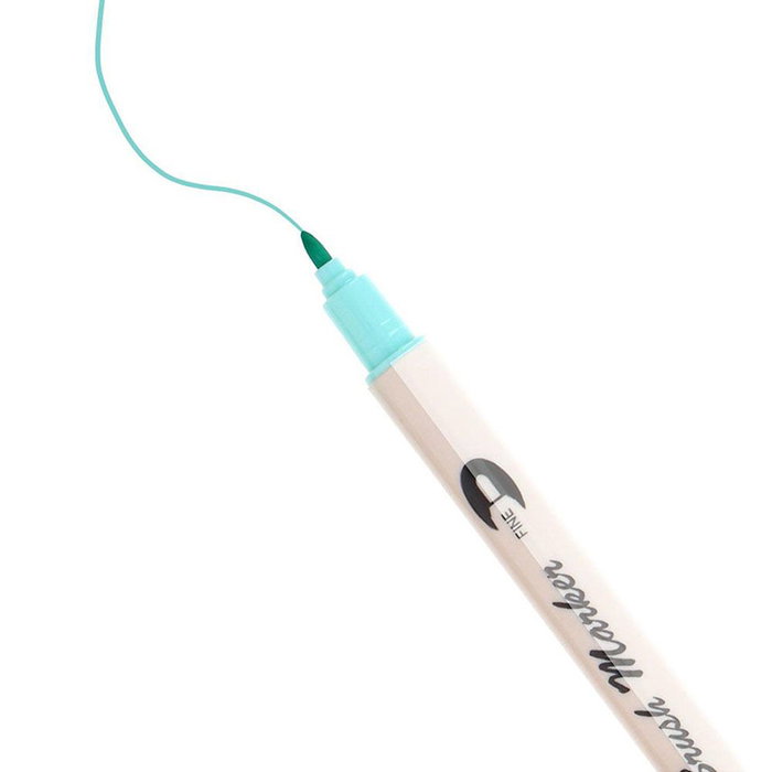 Top Write Rotuladores Doble Punta, Punta Fina 1 mm y Punta Pincel 1-6 mm, 7 uds, Colores Surtidos, Ø1.2 x 18.5 cm