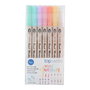 Top Write Rotuladores Doble Punta, Punta Fina 1 mm y Punta Pincel 1-6 mm, 7 uds, Colores Surtidos, Ø1.2 x 18.5 cm