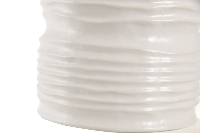 DKD Home Decor Lámpara de Sobremesa Urban (2 Unidades) - Blanco Beige, Porcelana y Lino, 45 x 72.5 x 45 cm, Tipo E27