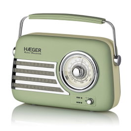Haeger Radio portátil bluetooth retro verde