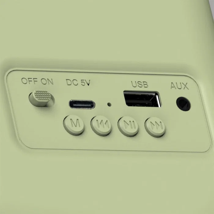 Haeger RB-GRE.001A Radio Portátil Analógica Retro Verde, Bluetooth 5.3, FM, USB-C, Entrada AUX, Batería Litio 1500 mAh, Autonomía 12h, Altavoces Incorporados