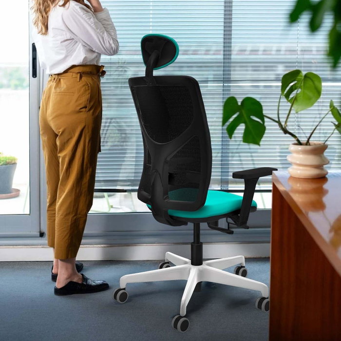PIQUERAS Y CRESPO Silla de oficina Motilla Rosa y Negro