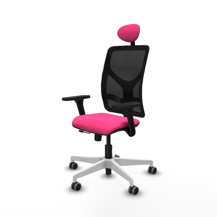 PIQUERAS Y CRESPO Silla de oficina Motilla Rosa y Negro
