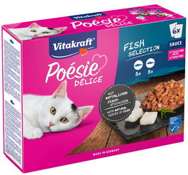 Vitakraft Poesie Delisauce-Multipack Pescado 6x85g Snacks Gatos Sin Azúcar Conservantes Colorantes Grain Free