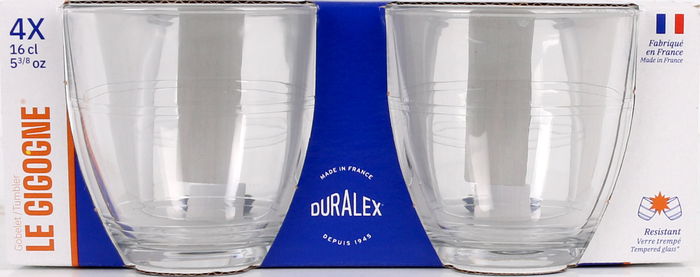 Duralex Set 4 Vasos Transparente 160 cc Gigogne (12 Cajas)
