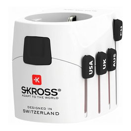 Skross PRO Adaptador de Viaje Universal Mundial Tipo C E F B G I J L N 7A
