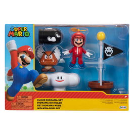 JAKKS PACIFIC Set Diorama Nube Super Mario Nintendo Figura 6cm