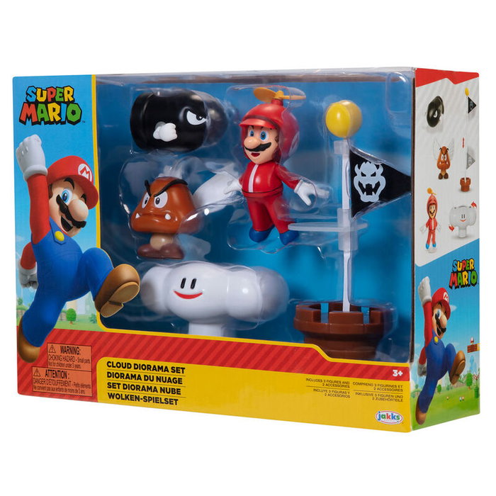JAKKS PACIFIC Set Diorama Nube Super Mario Nintendo Figura 6cm