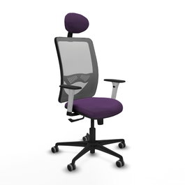 PIQUERAS Y CRESPO Silla de oficina Zulema con mecanismo Sincro, Morada y Gris