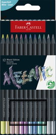 Lapices De Colores Faber-Castell Black Edition Metalicos Estuche De 12 (Set de 6)