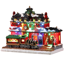 DKD Home Decor Casa Navidad Tradicional Multicolor LED Resina Movimiento Musical 16 x 25 x 32 cm