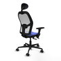 PIQUERAS Y CRESPO Silla de oficina Jorquera con mecanismo Sincro/Traslack, Azul claro y Blanco