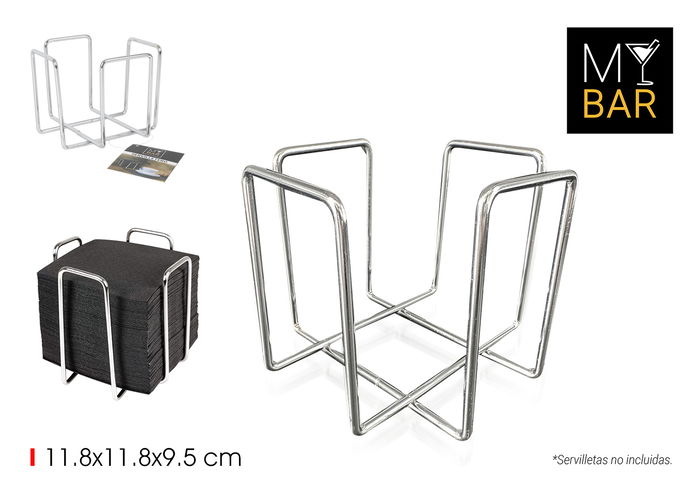 My Bar Servilletero Cromado 11.8 x 11.8 x 9.5 cm (24 Unidades) My Bar Servilletero Cromado 11.8 x 11.8 x 9.5 cm (24 Unidades)