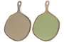 DKD Home Decor Bandeja de Mango Lacada Beige y Verde Set de 2