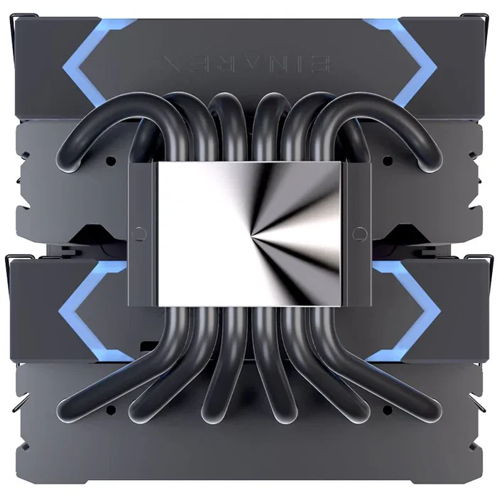 Einarex EXAC-VT-300-R-B Ventilador CPU Refrigerador de Aire 120mm RGB, Doble Ventilador Negro, PWM, Compatible con Sockets Intel LGA 1150-1851 y AMD AM4/AM5