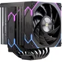 Einarex EXAC-VT-300-R-B Ventilador CPU Refrigerador de Aire 120mm RGB, Doble Ventilador Negro, PWM, Compatible con Sockets Intel LGA 1150-1851 y AMD AM4/AM5
