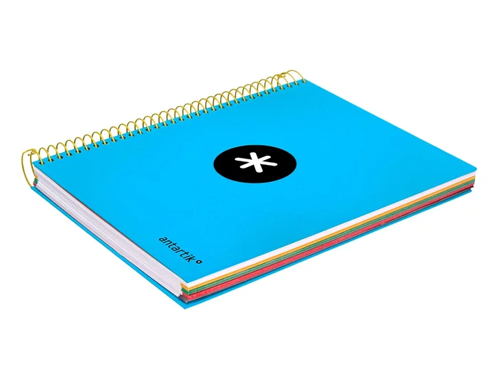 Antartik Cuaderno espiral A5 tapa forrada azul 120h 90g liso con bandas Antartik Cuaderno espiral A5 tapa forrada azul 120h 90g liso con bandas