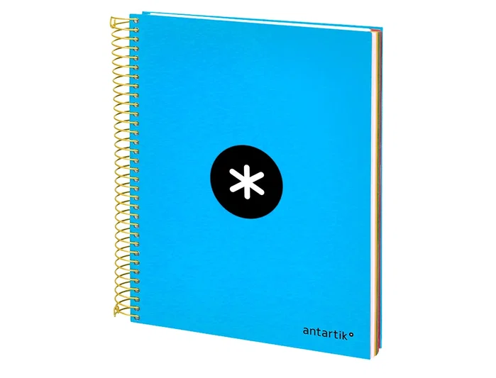 Antartik Cuaderno espiral A5 tapa forrada azul 120h 90g liso con bandas Antartik Cuaderno espiral A5 tapa forrada azul 120h 90g liso con bandas