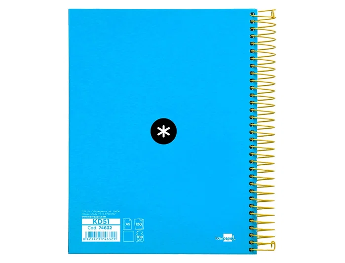 Antartik Cuaderno espiral A5 tapa forrada azul 120h 90g liso con bandas Antartik Cuaderno espiral A5 tapa forrada azul 120h 90g liso con bandas