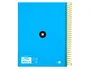Antartik Cuaderno espiral A5 tapa forrada azul 120h 90g liso con bandas