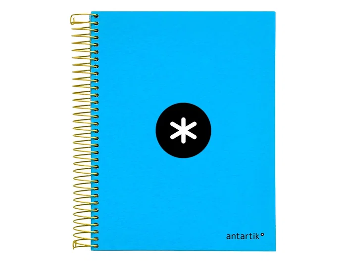 Antartik Cuaderno espiral A5 tapa forrada azul 120h 90g liso con bandas Antartik Cuaderno espiral A5 tapa forrada azul 120h 90g liso con bandas