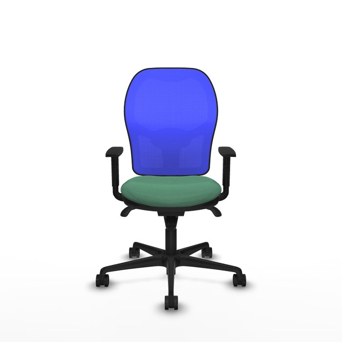 PIQUERAS Y CRESPO Silla de oficina Jorquera con mecanismo Sincro, Verde esmeralda y Azul