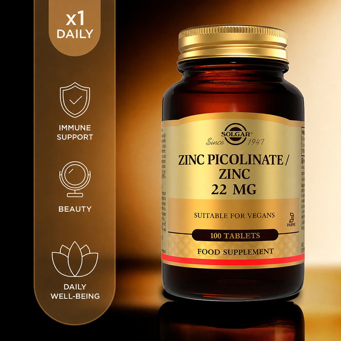 Solgar Picolinato de Zinc 22 mg, 100 comprimidos Solgar Picolinato de Zinc 22 mg, 100 comprimidos
