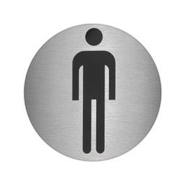 ORYX Placa Adhesiva Baño Hombre Acero Inoxidable Ø 7 cm