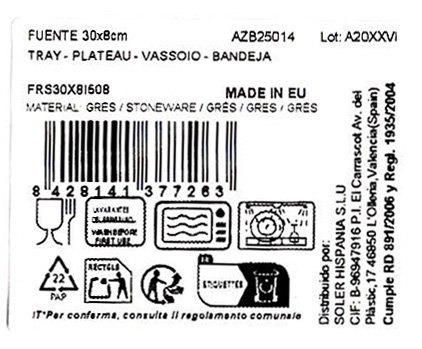 La Mediterranea Fuente Rectangular Azurill Elite Brillo 30x8x2 cm La Mediterranea Fuente Rectangular Azurill Elite Brillo 30x8x2 cm