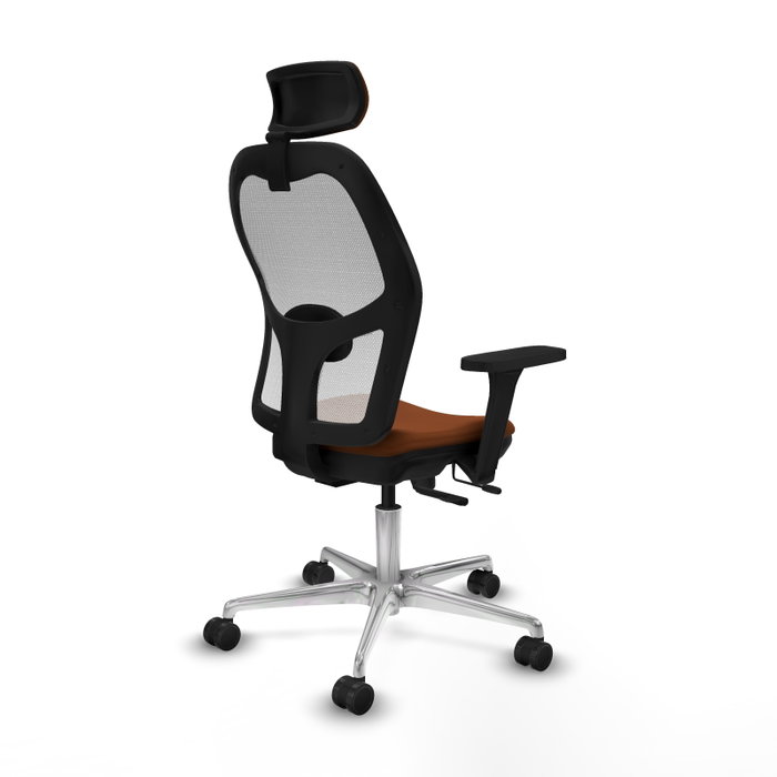 PIQUERAS Y CRESPO Silla de oficina Jorquera con mecanismo Sincro/Traslack, Marrón y Blanco