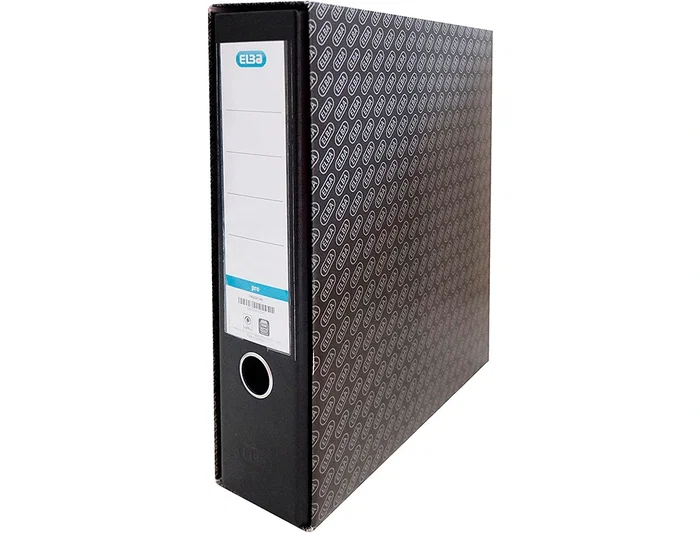 Elba Cajetín Para Archivador A4 Lomo 85 mm Cartón Forrado Microcanal Negro
