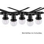 Thorgeon Guirnalda 30 portalámparas E27 IP44 30m Cable Negro 2000w 220-240v