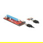 DeLOCK PCI Express Riser Card 41423, PCIe x1 a x16 con Cable USB de 60 cm y 2 Puertos USB 3.2 Gen 1 - Interno, SATA