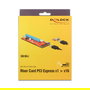 DeLOCK PCI Express Riser Card 41423, PCIe x1 a x16 con Cable USB de 60 cm y 2 Puertos USB 3.2 Gen 1 - Interno, SATA