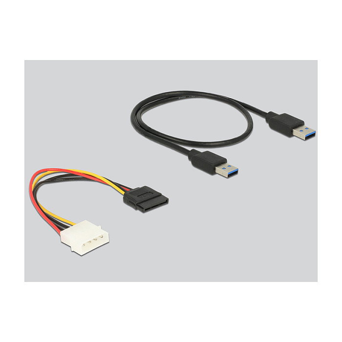 DeLOCK PCI Express Riser Card 41423, PCIe x1 a x16 con Cable USB de 60 cm y 2 Puertos USB 3.2 Gen 1 - Interno, SATA