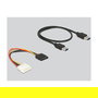 DeLOCK PCI Express Riser Card 41423, PCIe x1 a x16 con Cable USB de 60 cm y 2 Puertos USB 3.2 Gen 1 - Interno, SATA