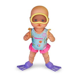 Famosa Nenuco Muñeco Aprende a Bucear 35 cm - Mueve piernas y nada solo, Juguete para niños 3 a 6 años